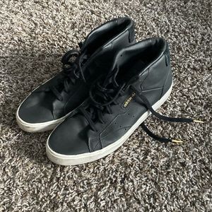 Super cute black high top adidas shoes. Only selling because I have to!